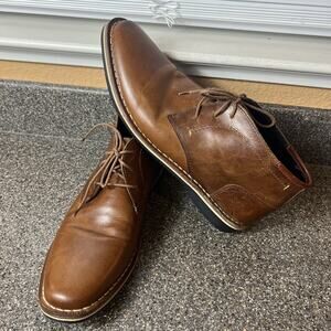 Steve Madden Chukka Cognac Leather Lace Up Boots Men's Size 10.5 Comfort Casual